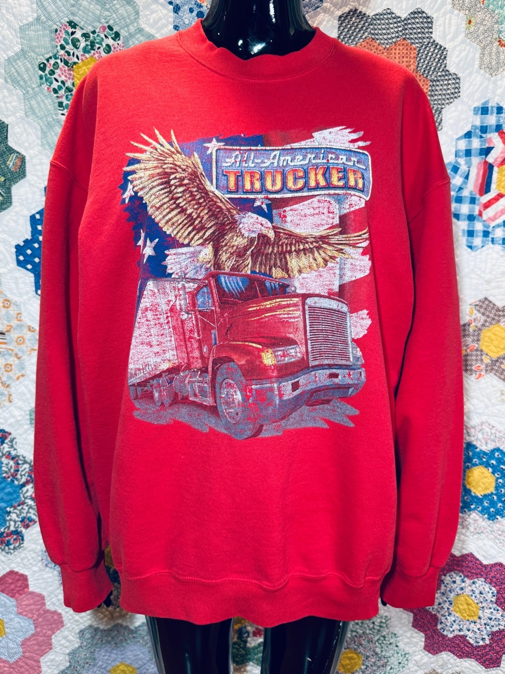 Vintage 90s 00s American Trucker Crewneck Sweatshirt Size XL